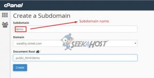 choose sub domain