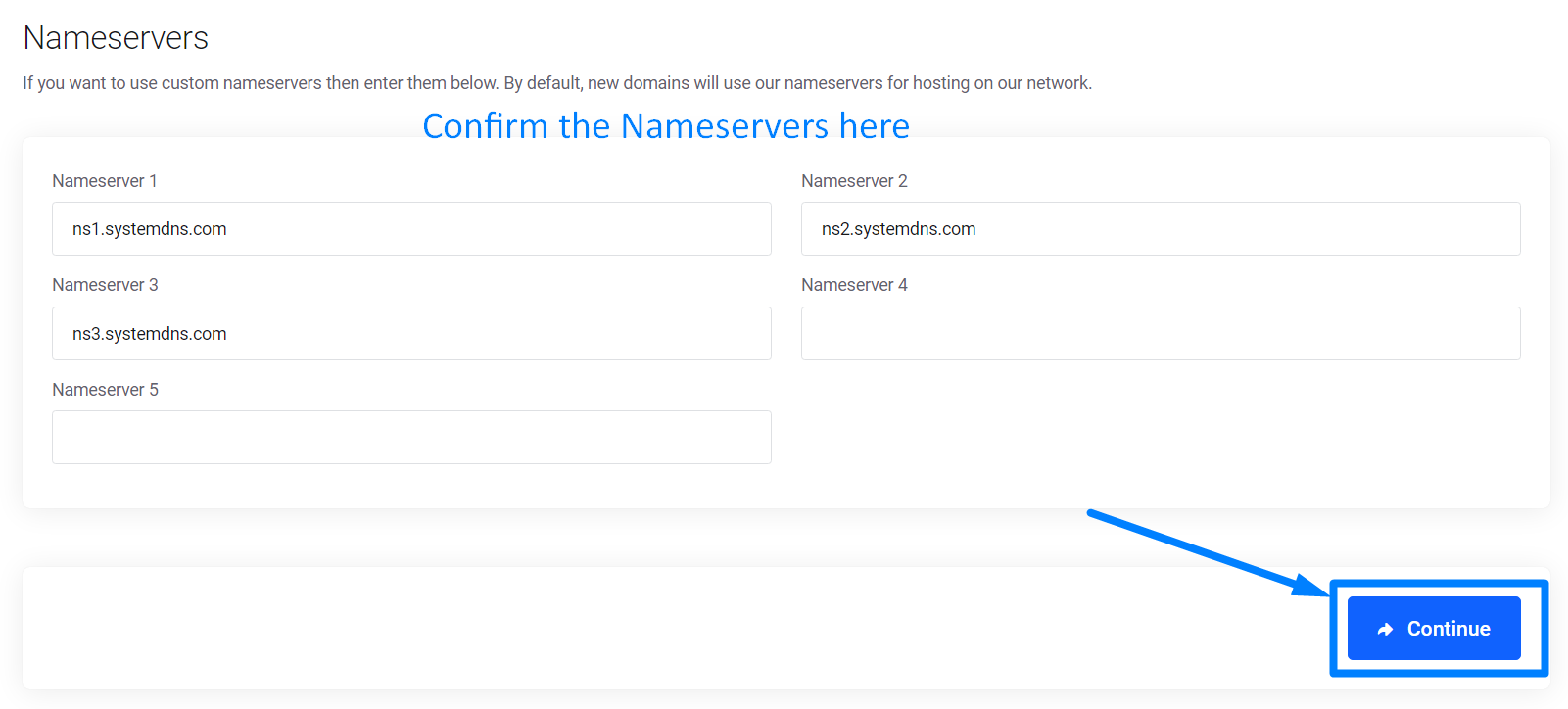 Nameserver Update SHCOM