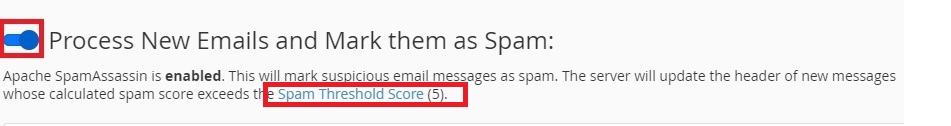 Enabling Spam filter