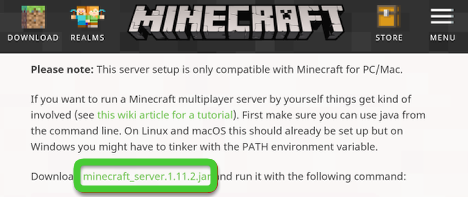 minecraft server for pc/mac