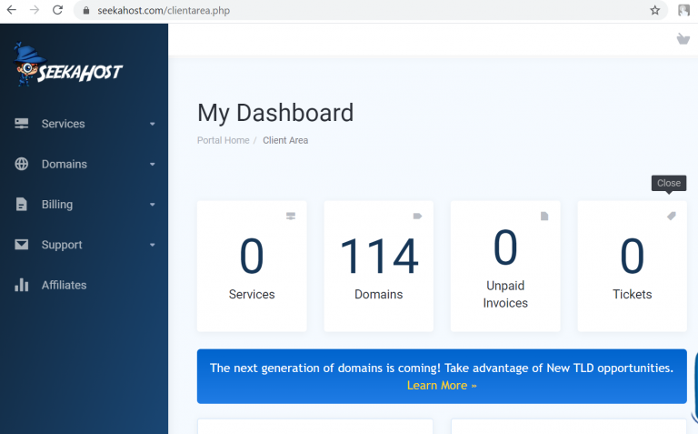 SeekaHost-Client-Area