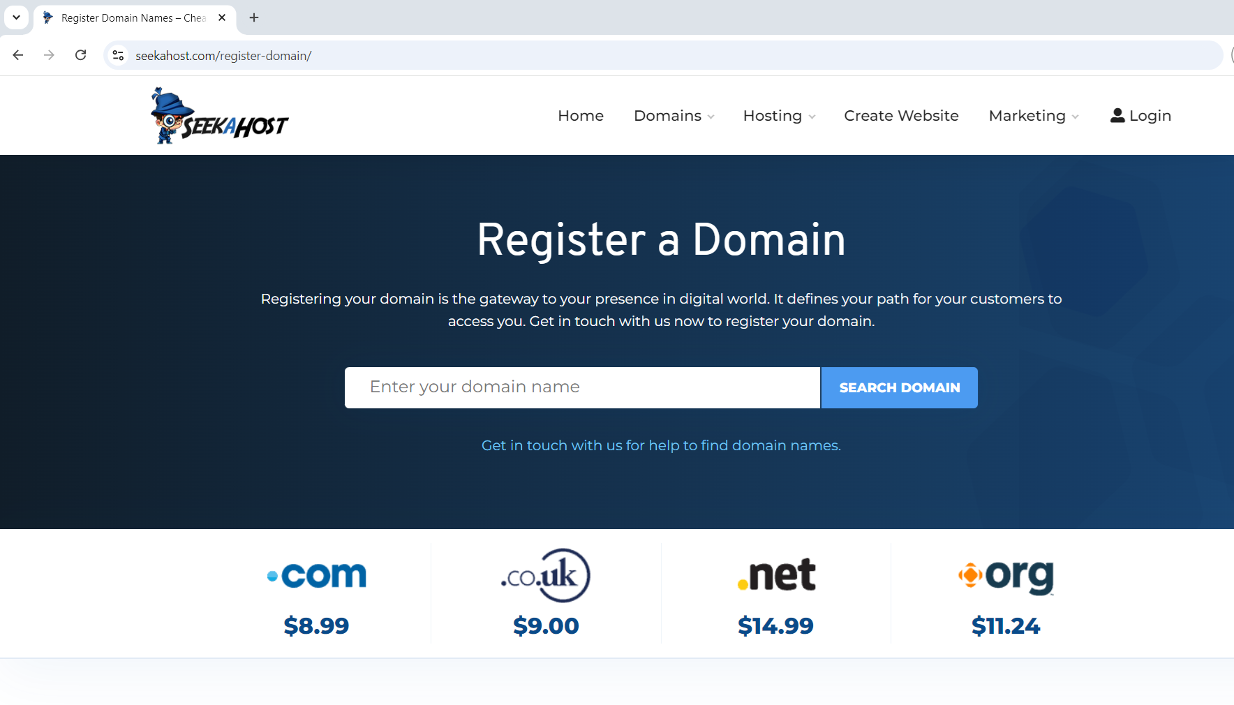 seekahost-domain-search