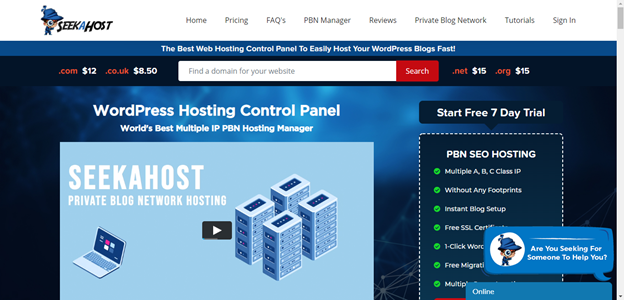 SeekaPanel-web-hosting-panel-in-app-for-bloggers