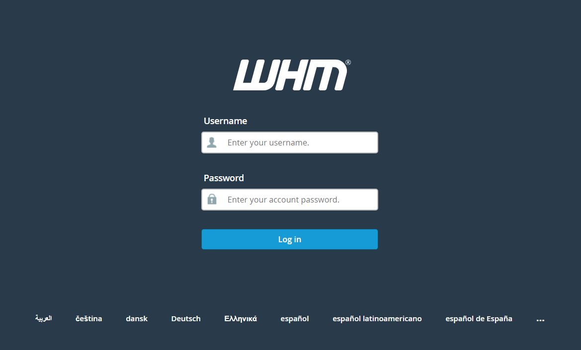 login to whm