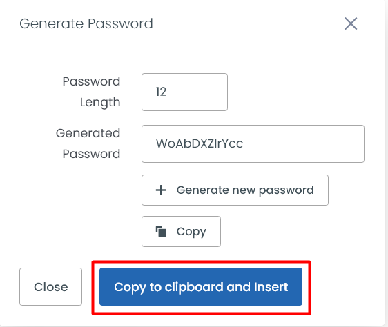 Copy to Clipboard and Insert - Client Area