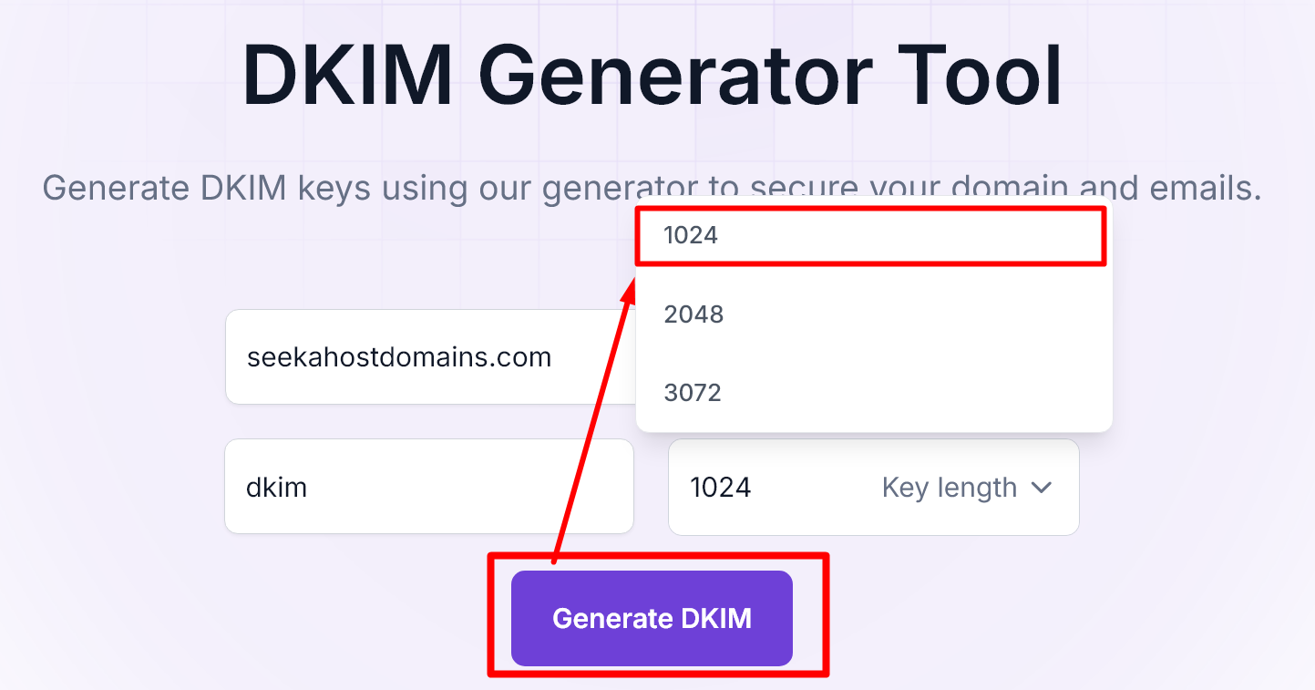 DKIM Record Generator - Private and Public Key