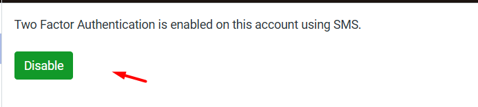 Disable Two Factor Authentication